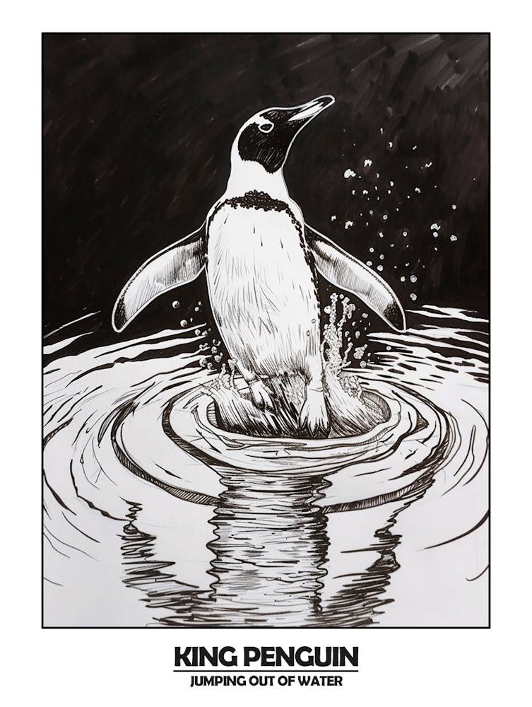 Penguin Jumping Out Of Water Poster 5