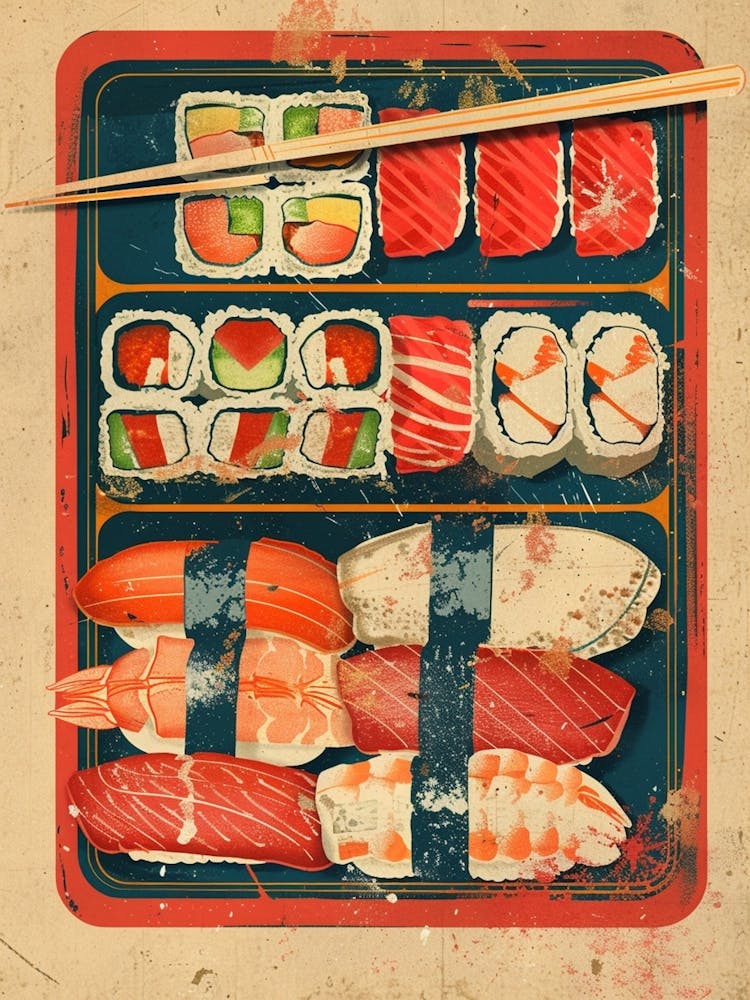 Bento Box Japanese Cuisine Mid Century Modern 2