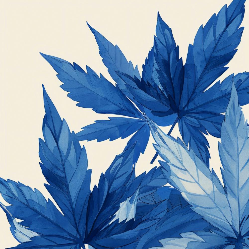 Blue Cannabis Leaves