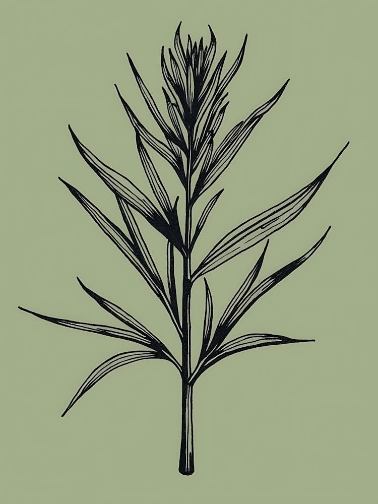 Muted Sage Leaves With Soft Florals