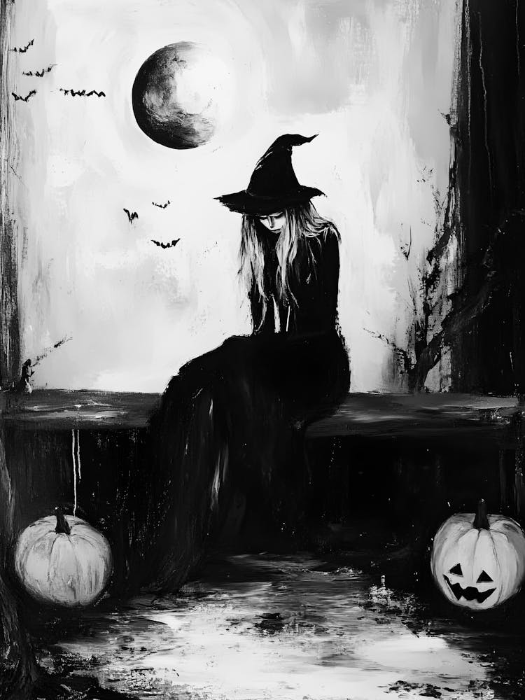 Witch Sitting On A Bench