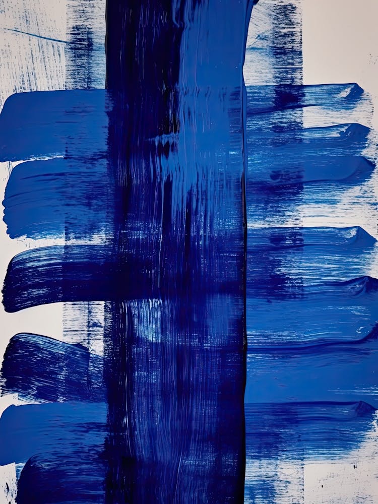 Blue Brush Strokes Abstract 3