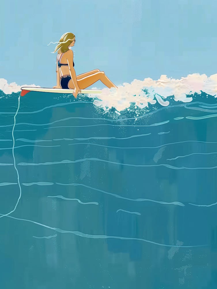 Surfer Girl Painting