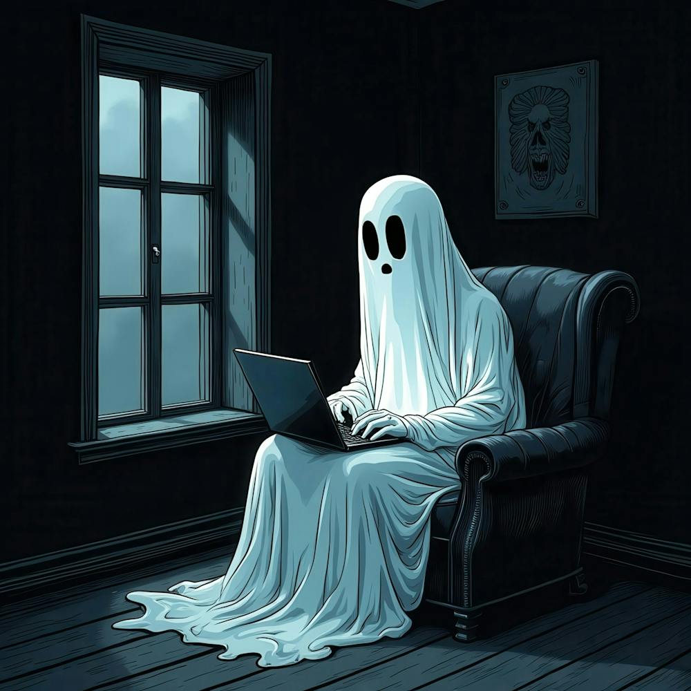Ghost On A Laptop