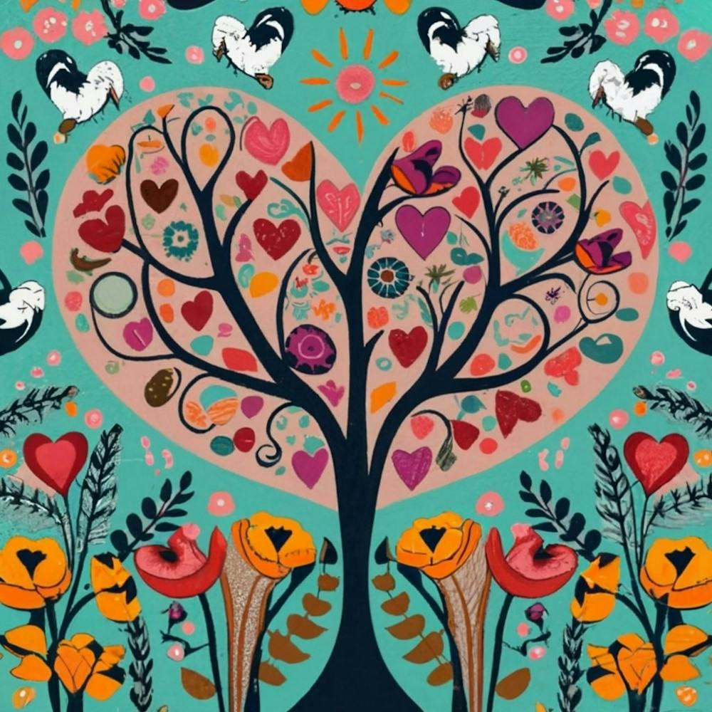 Heart Tree Vector