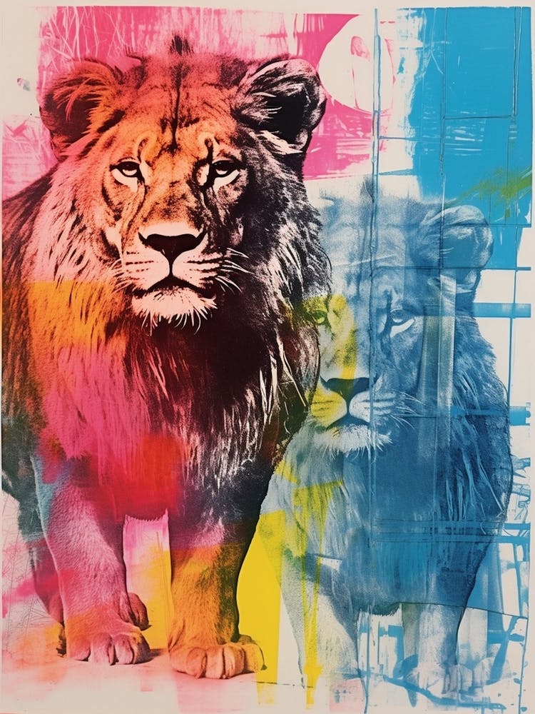 Lion Screen Print Inspired 1