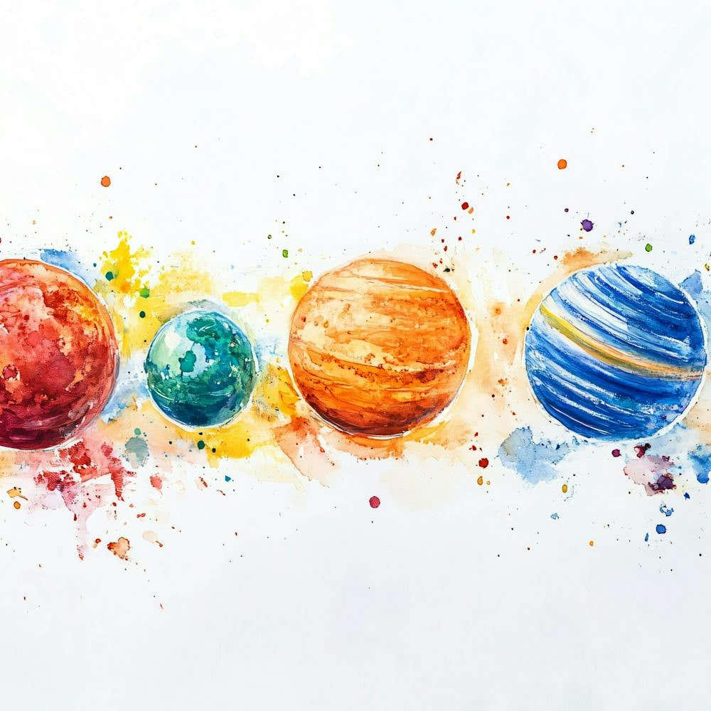 Watercolor Planets