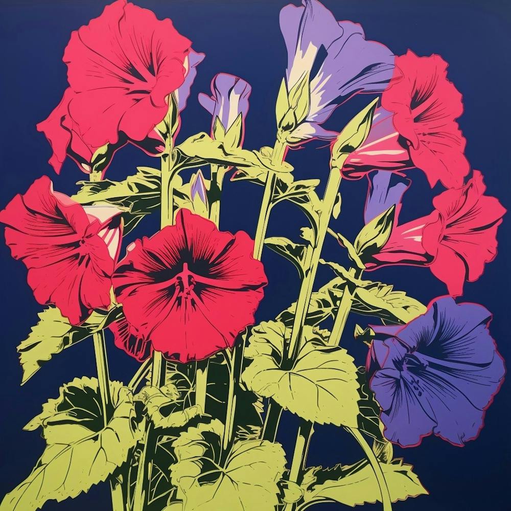 Canterbury Bells 4 Pop Art Illustration Square