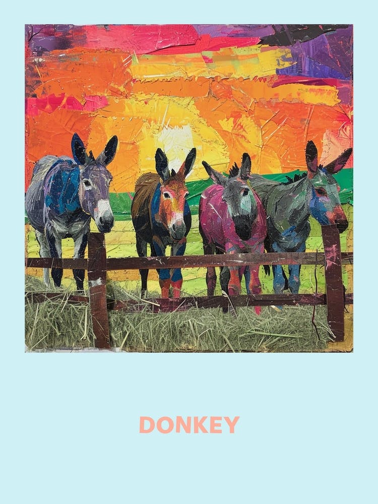 Donkeys Collage Poster 4