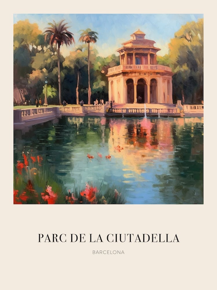 Parc De La Ciutadella Barcelona Spain 2 Vintage Cézanne-inspiriertes Poster