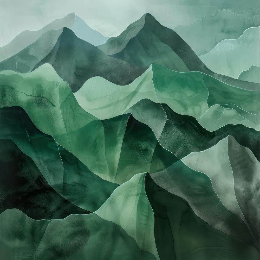 Japanese Watercolour Of Mount Haku 4