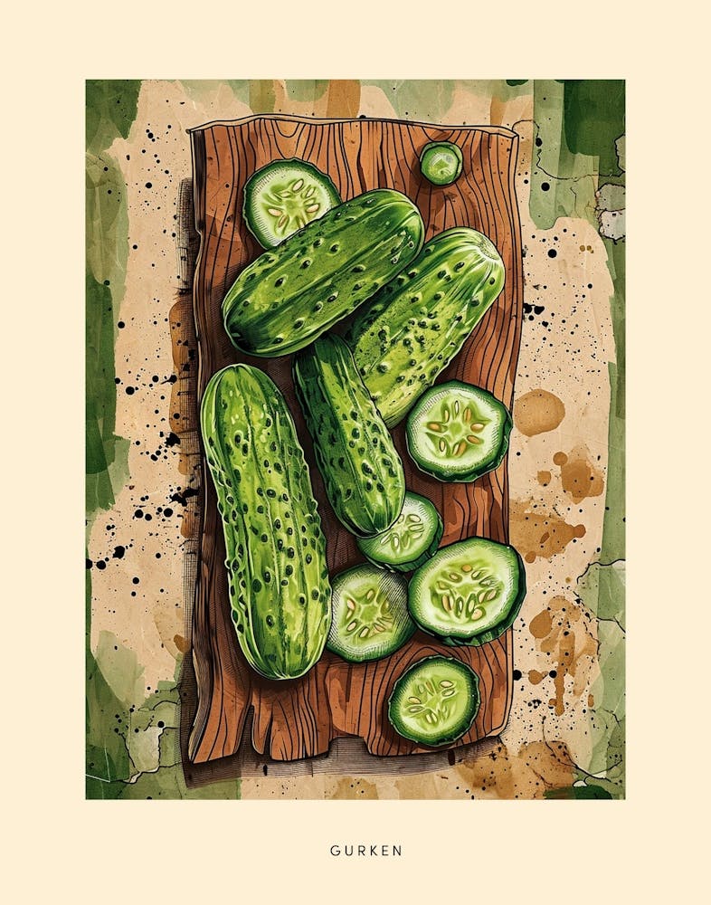 Gurken Art Deco Poster 2