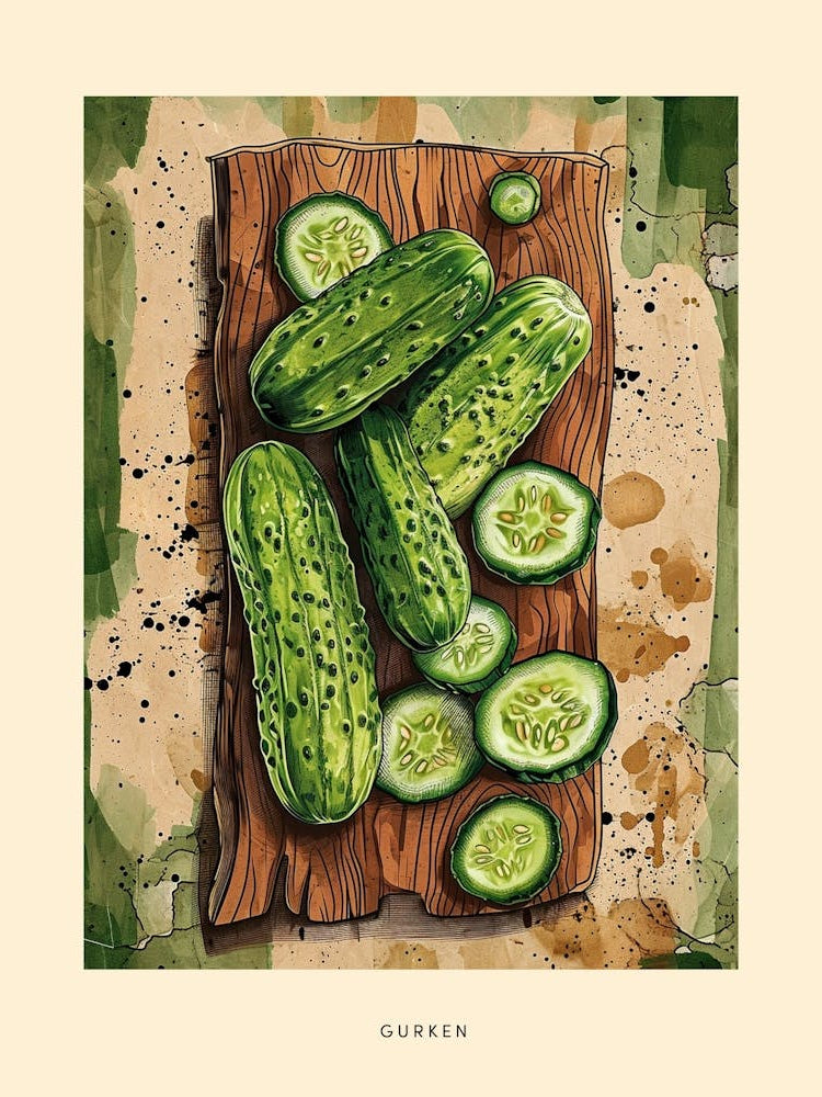 Gurken Art Deco Poster 2