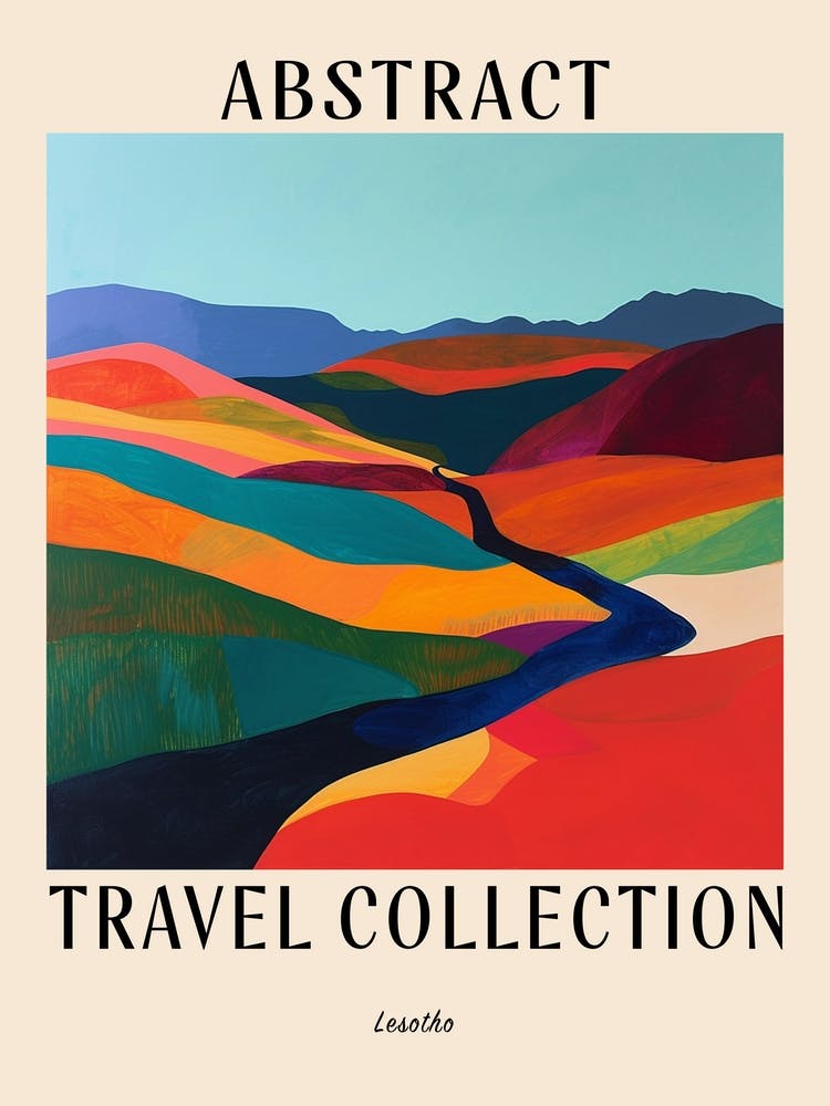 Abstract Travel Collection Poster Lesotho 2