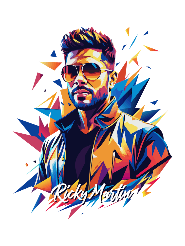 Ricky Martin 02 Portrait Music Icon WPAP Pop Art Style