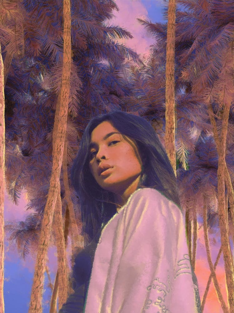 Vaporwave Glitch Art Portrait