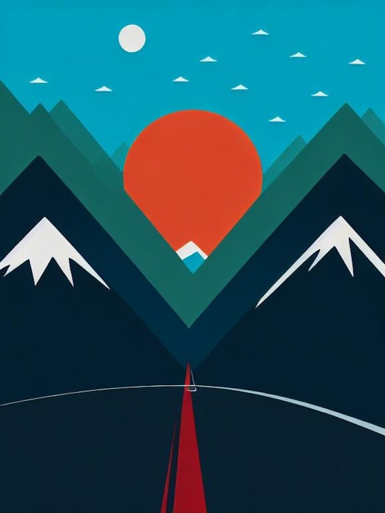 Alyeska, Usa Modern Illustration Skiing Poster