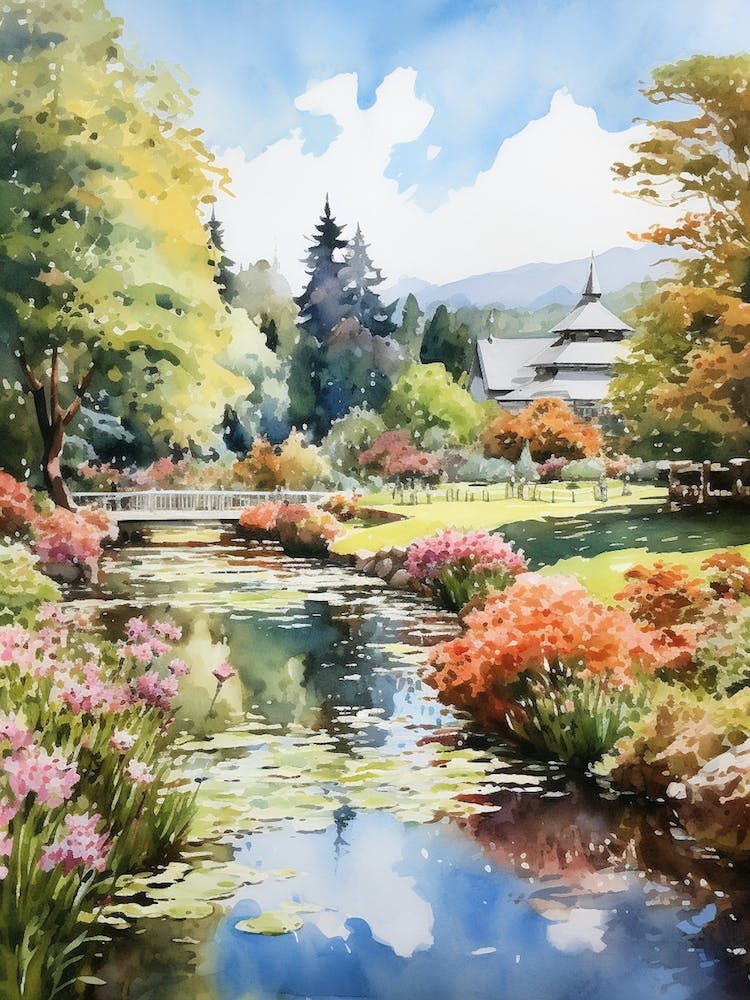 Butchart Gardens Canada  Watercolour 1