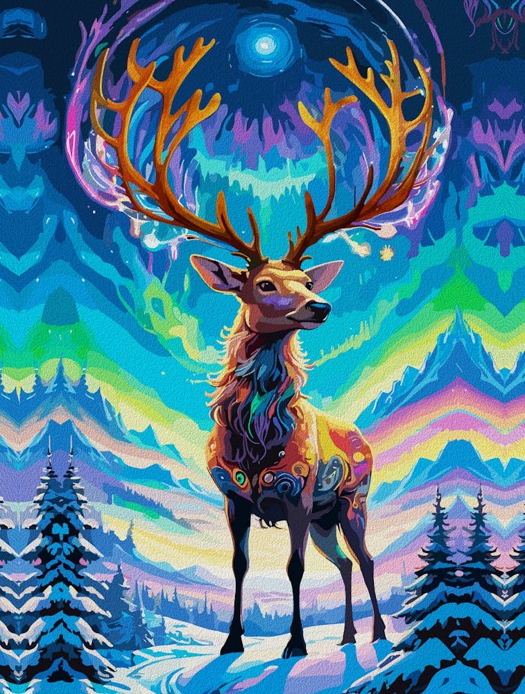 Aurora Stag Magic In The Night