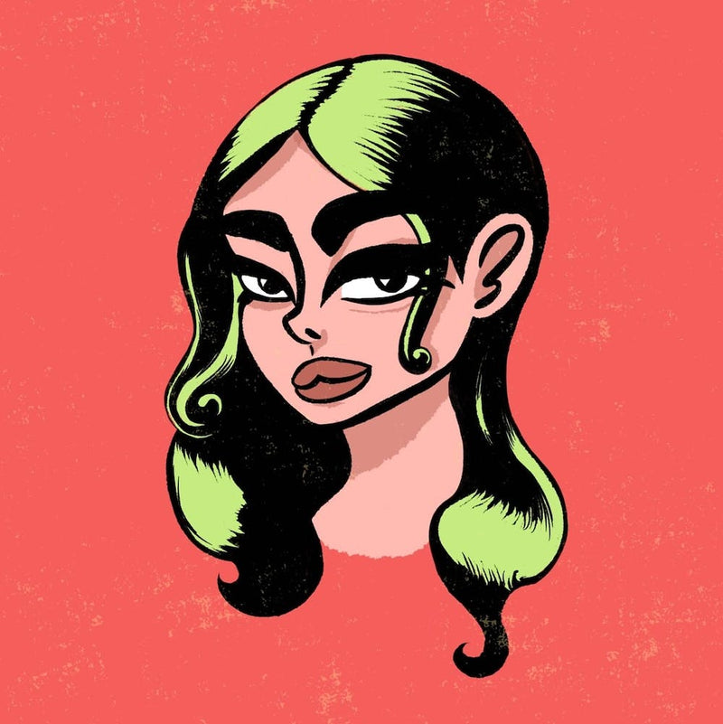 Cartoon Girl With Green Hair