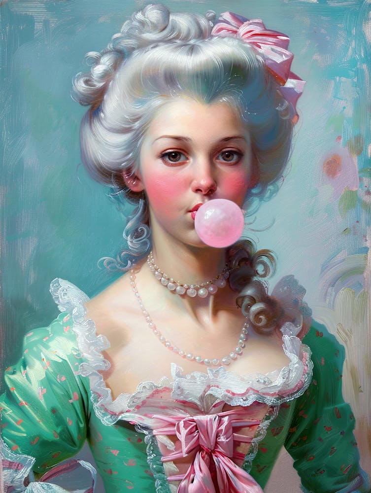 Marie Antoinette Blowing A Bubble Gum