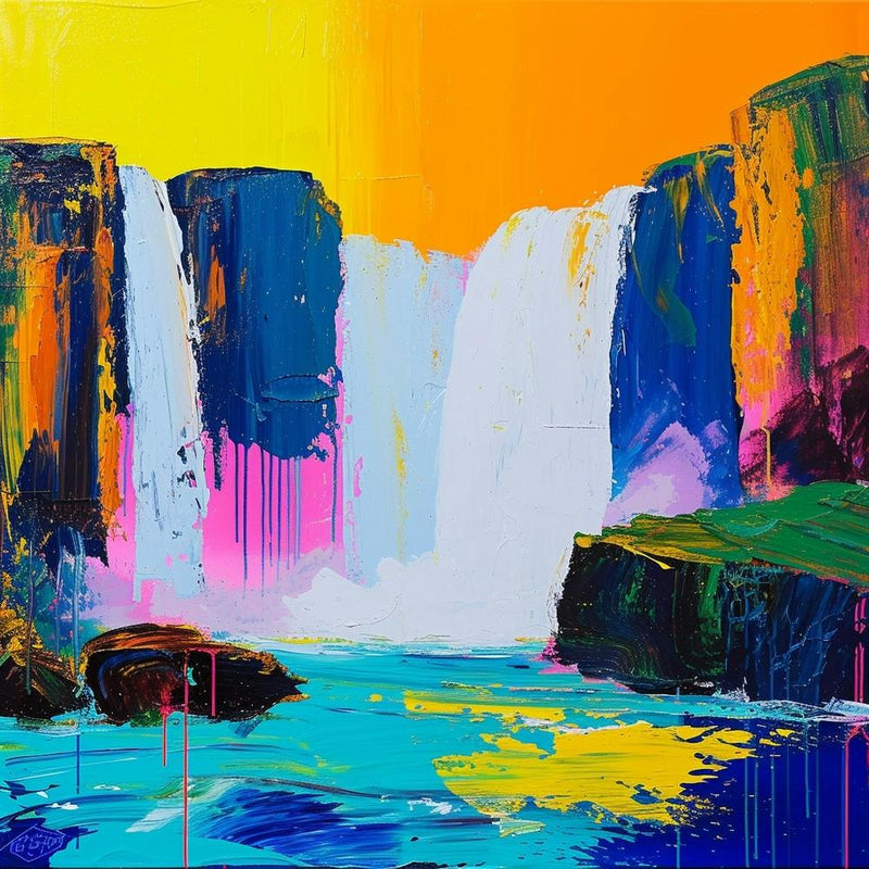 Abstract Travel Collection Iguazu Falls Argentina Brazil 1
