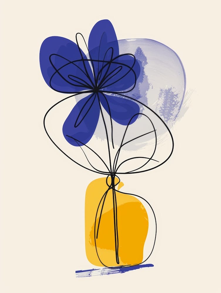 Blue Flower In A Vase