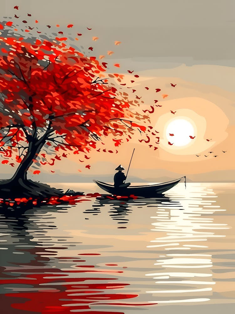 Autumn Tree In A Boat