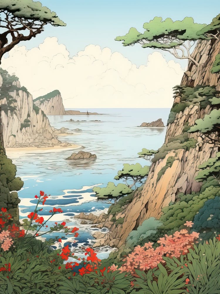 Okinawa Islands In Okinawa, Ukiyo E Drawing 4