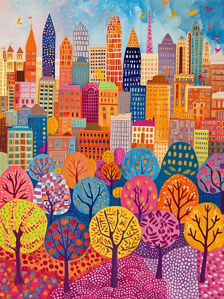 Kitsch Washing Inspired Cityscape 3