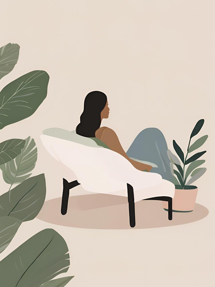 Woman Sitting On A Chair 1