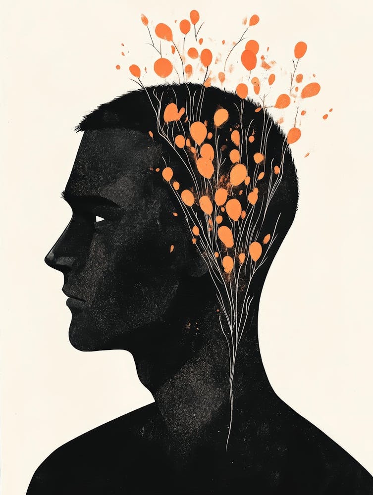 Man With Flowers In His Head