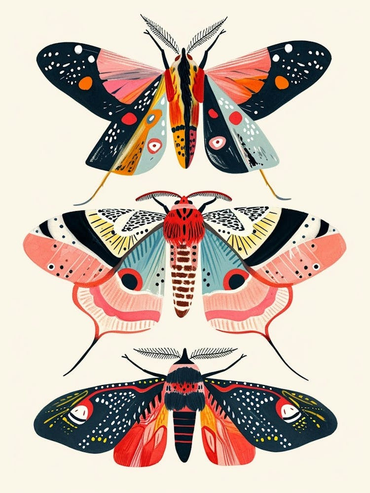 Colourful Insect Illustration Moth 58
