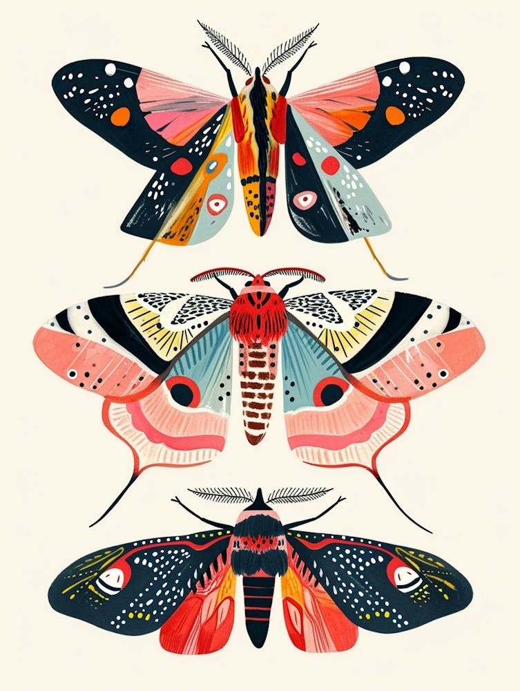 Colourful Insect Illustration Moth 58