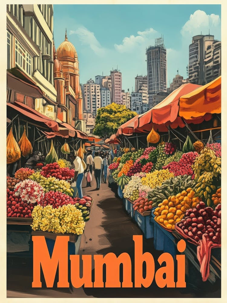 Aihrgdesign A 1970s Inspired Travel Poster For Mumbai 2