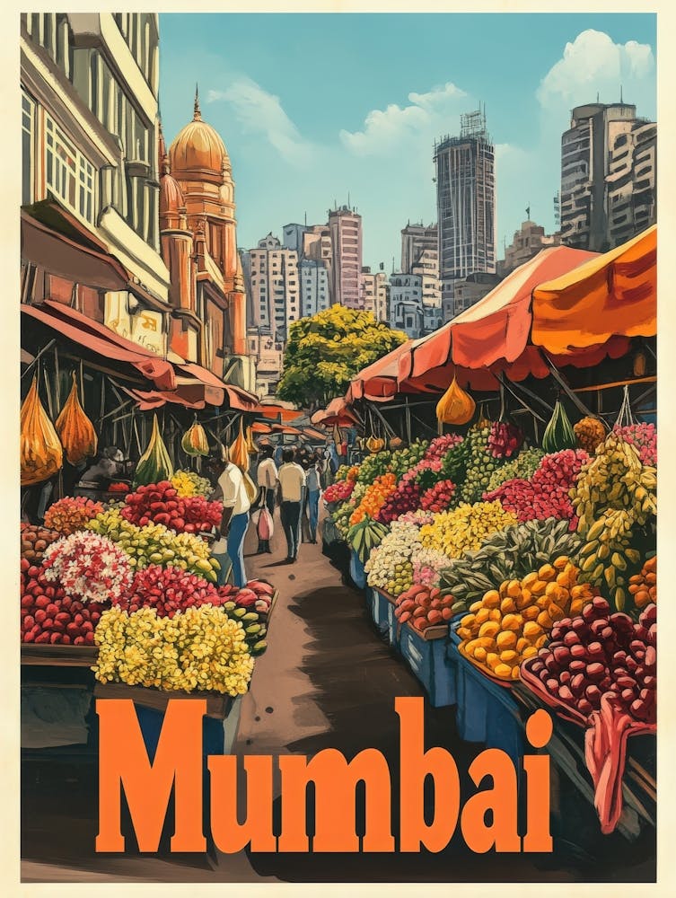 Aihrgdesign A 1970s Inspired Travel Poster For Mumbai 2