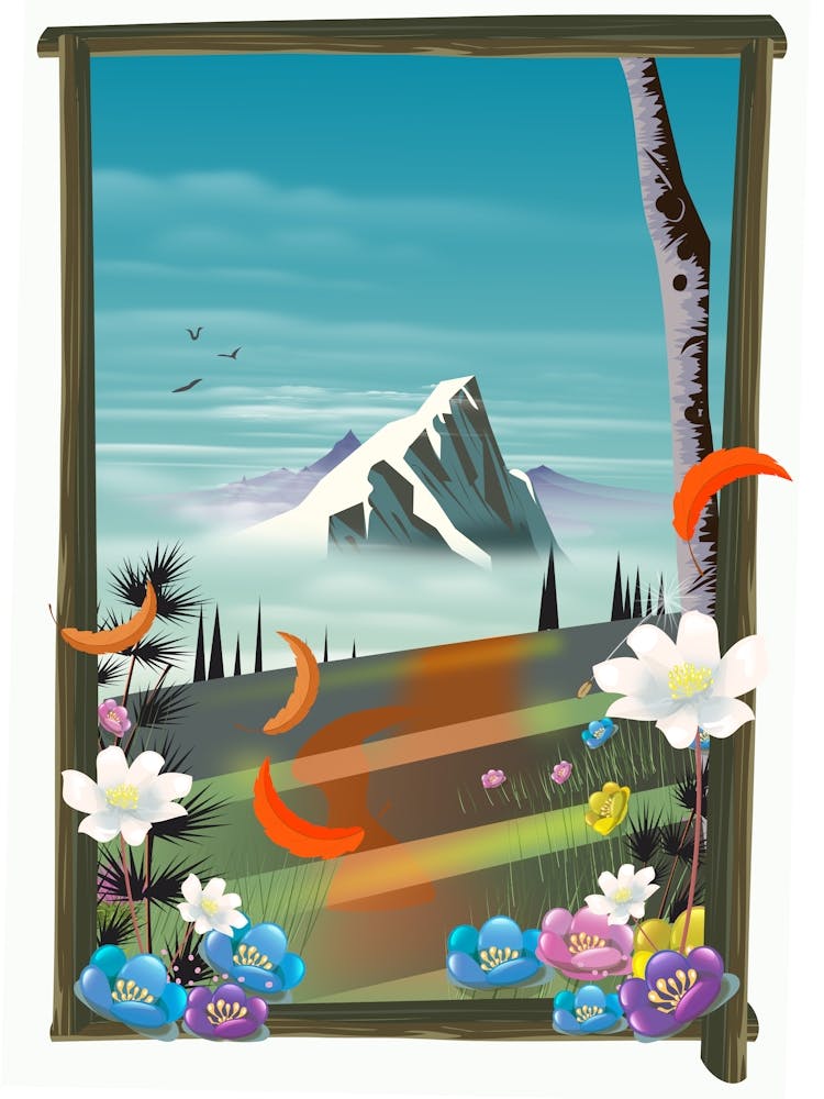 Mountain View From A Window