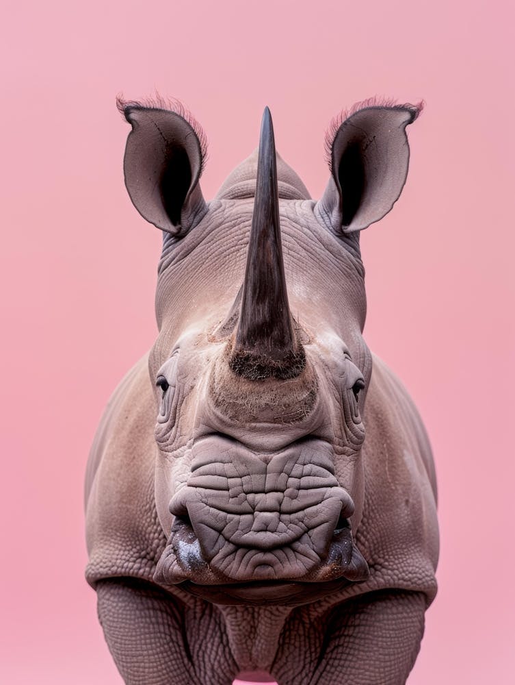 Rhino On Pink Background 3
