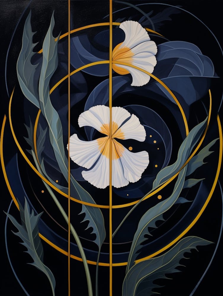 Iris 5 Hilma Af Klint Inspired Flower Illustration