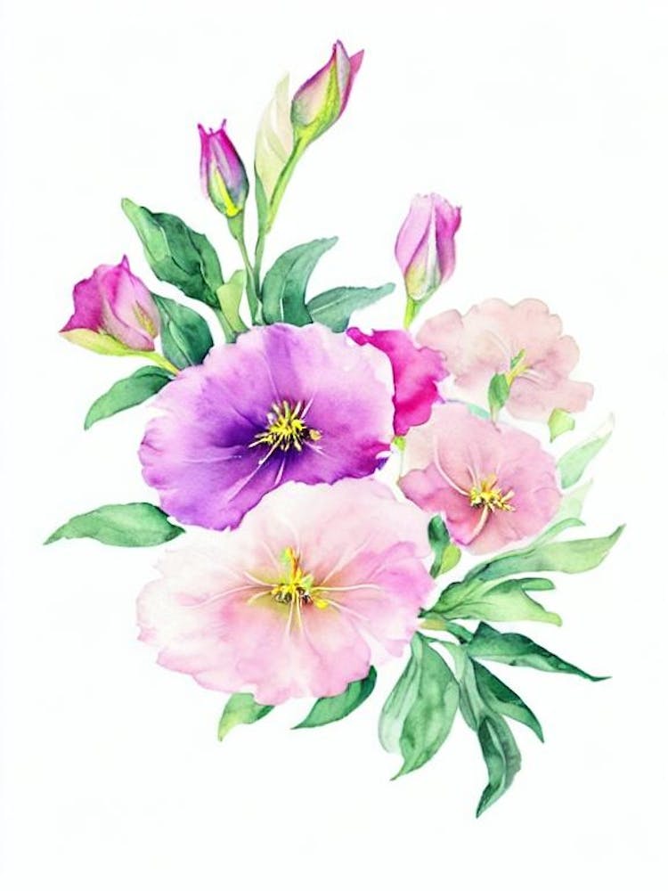 Lisianthus Watercolour Flower