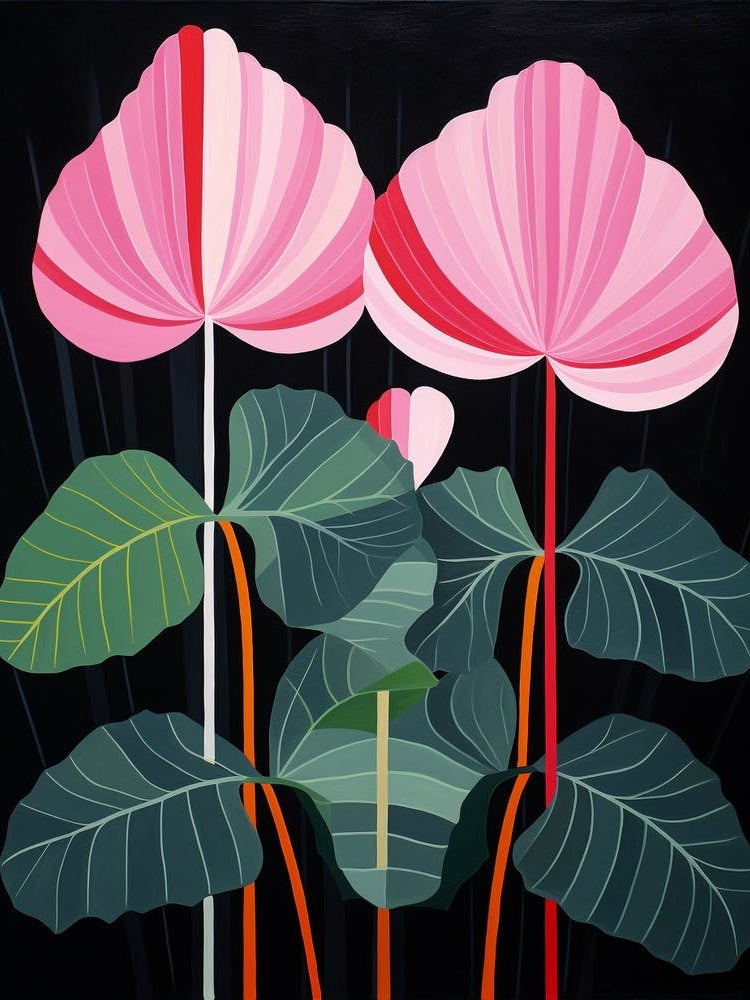Cyclamen 4 Hilma Af Klint Inspired Flower Illustration