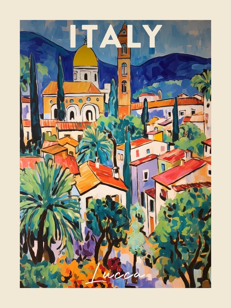 Lucca Italy 1 Fauvist Painting  Travel Poster