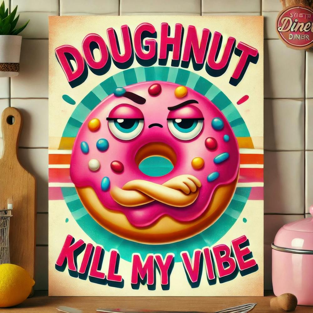 Doughnut Kill My Vibe. Kitschy Kitchen Art Series