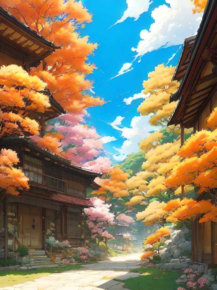 Autumn Trees In A House