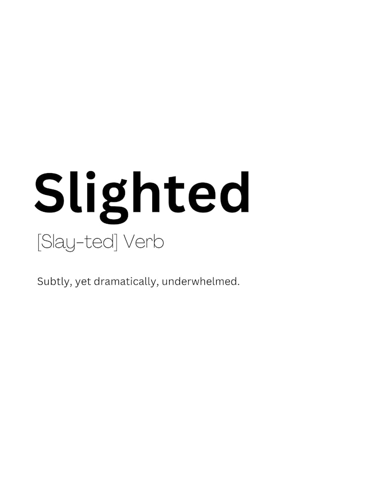 Slighted Definition Meaning