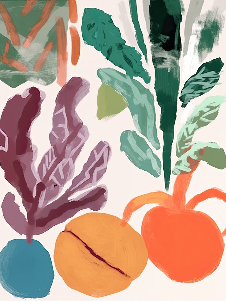 Colourful Collard Greens Illustration 1