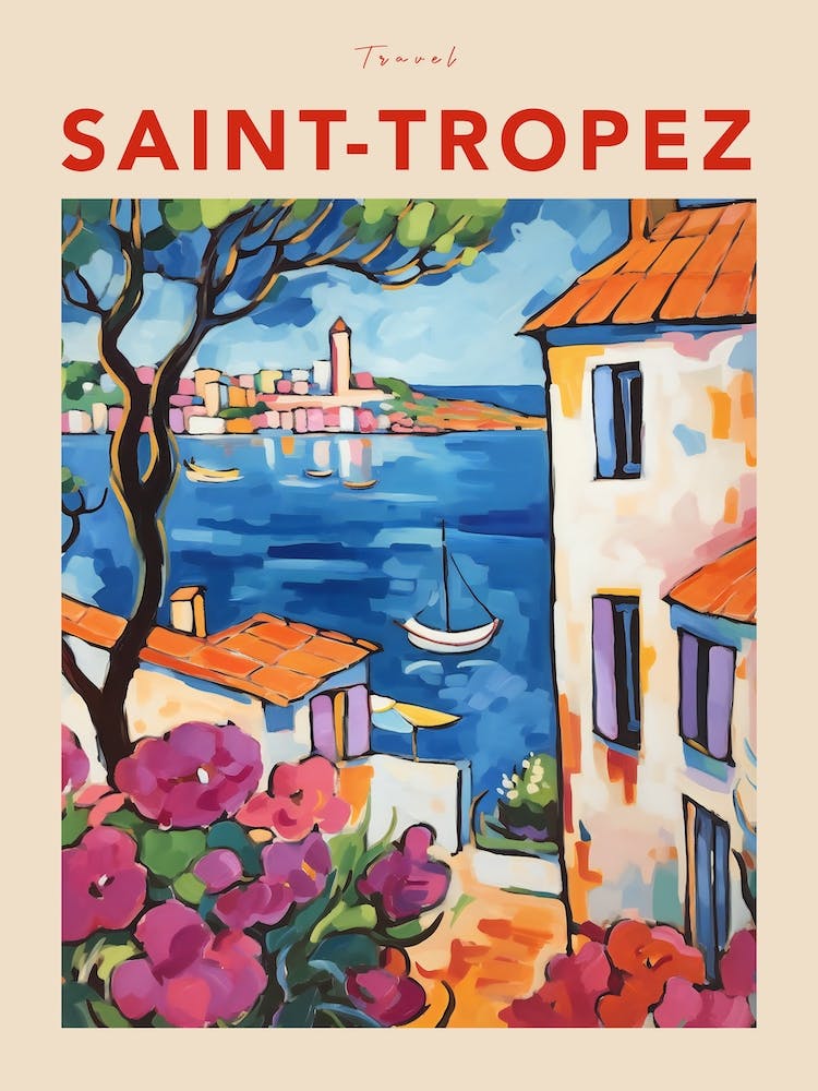 Saint Tropez France 3 Fauvist Travel Poster
