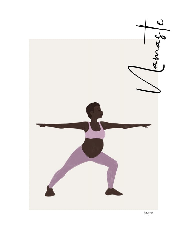 Namaste III - person, yoga, namaste, silhouette, self love, minimalistic, pastel, boho, spirituality, yoga pose, yogi, mural, illustration, fine art, mindfulness