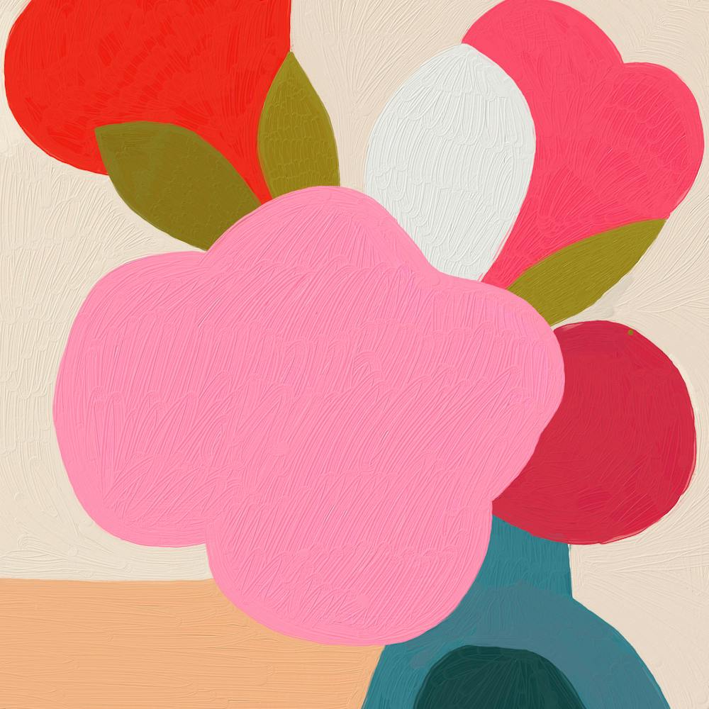 Abstract Flowers in Vase Painting 02