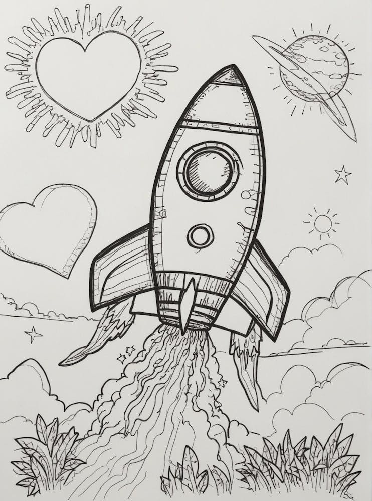 Rocket Ship Drawing
